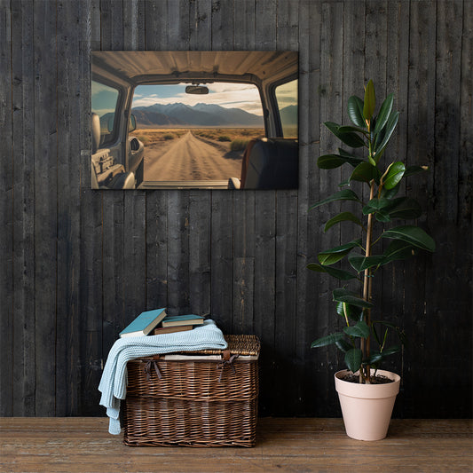 Adventure Awaits: Mountain View Camper Canvas Print